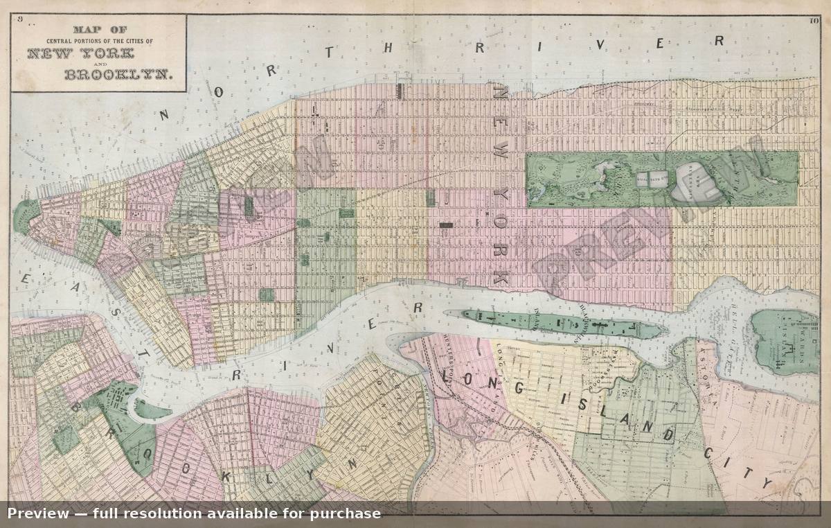 Antique map: NYC, 1873