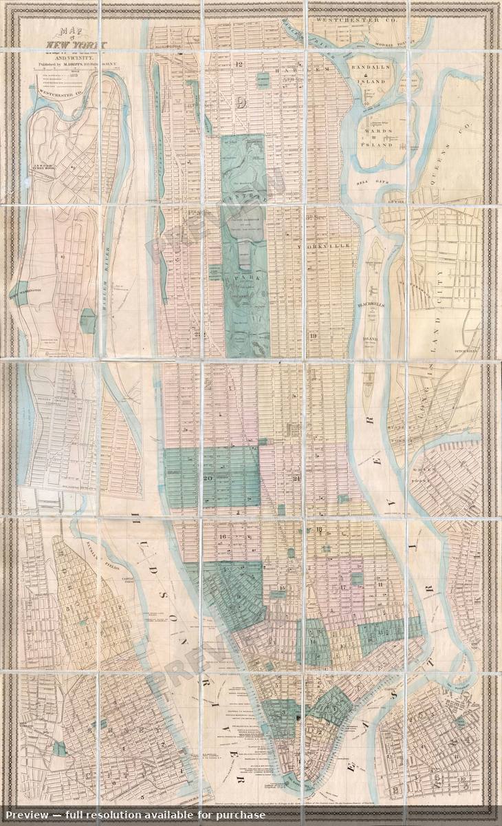 Antique map: NYC, 1873, 1873