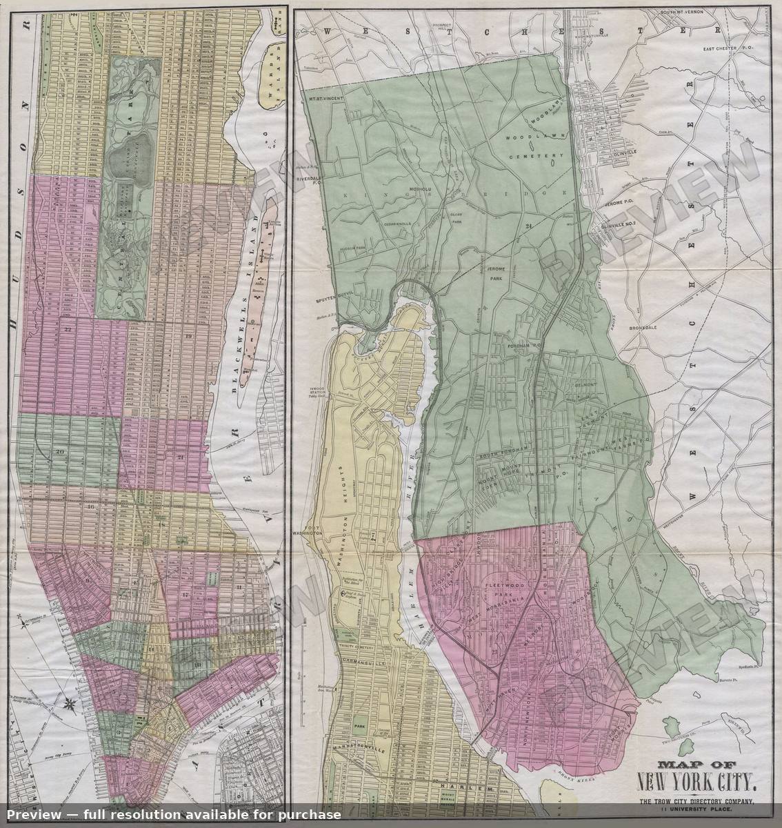 Antique map: NYC, 1863, 1863