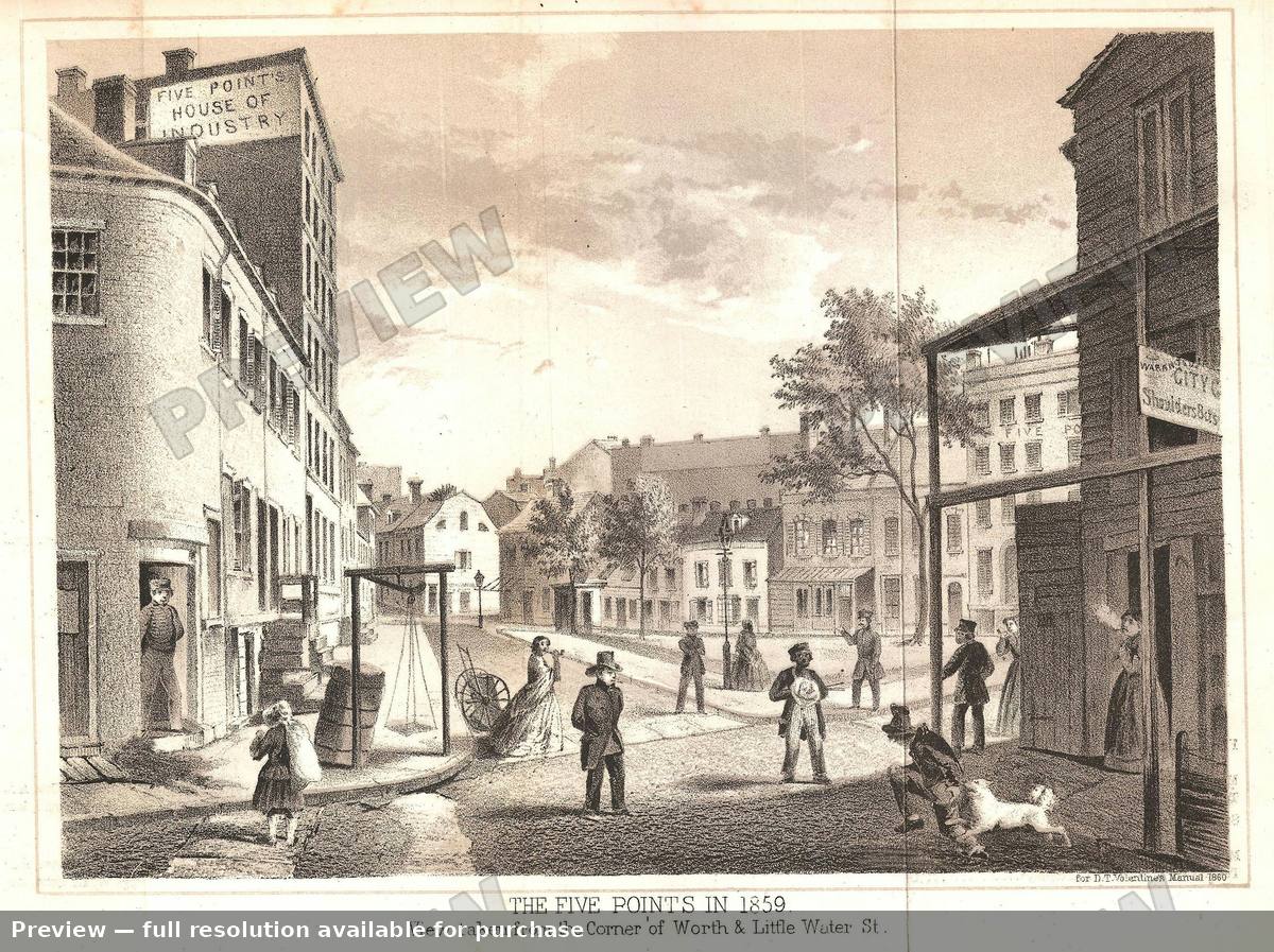 Antique map: NYC Five Points Worth, 1859, 1859