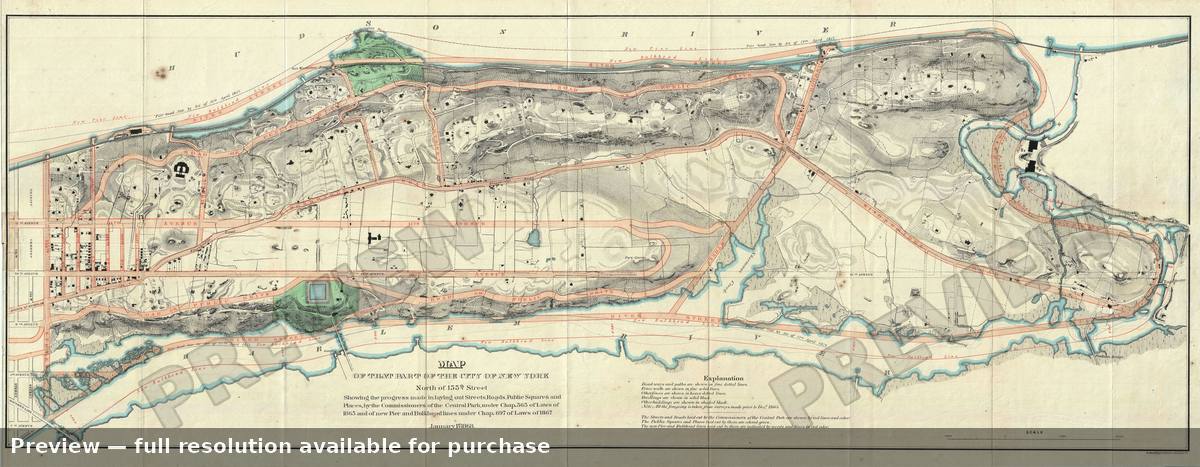 Antique map: NYC Upper Man 2, 1868