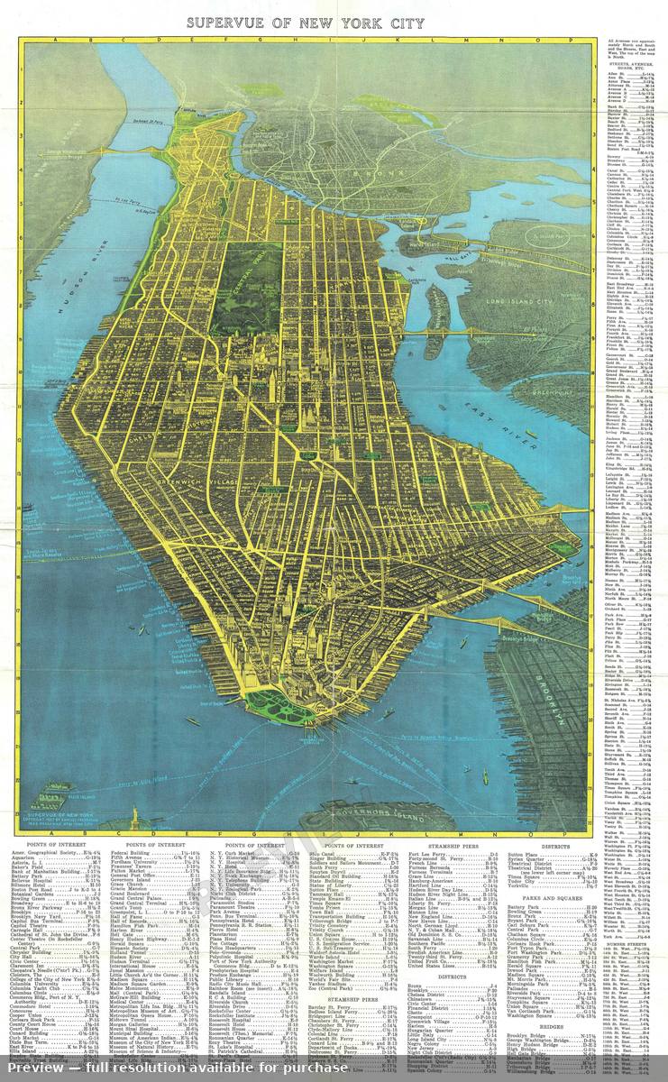 Antique map: NY City 2, 1937