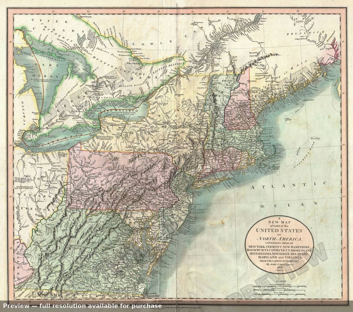 Antique map: NYVTNVA, 1806, 1806