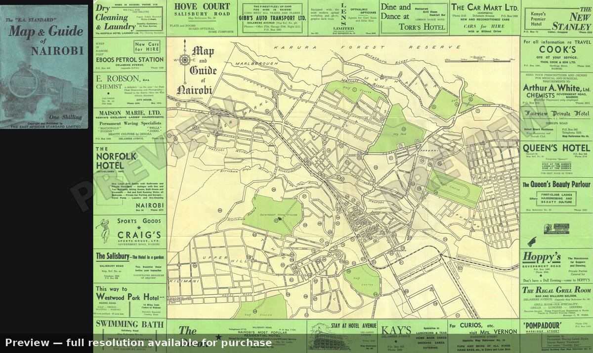 Antique map: Nairobi