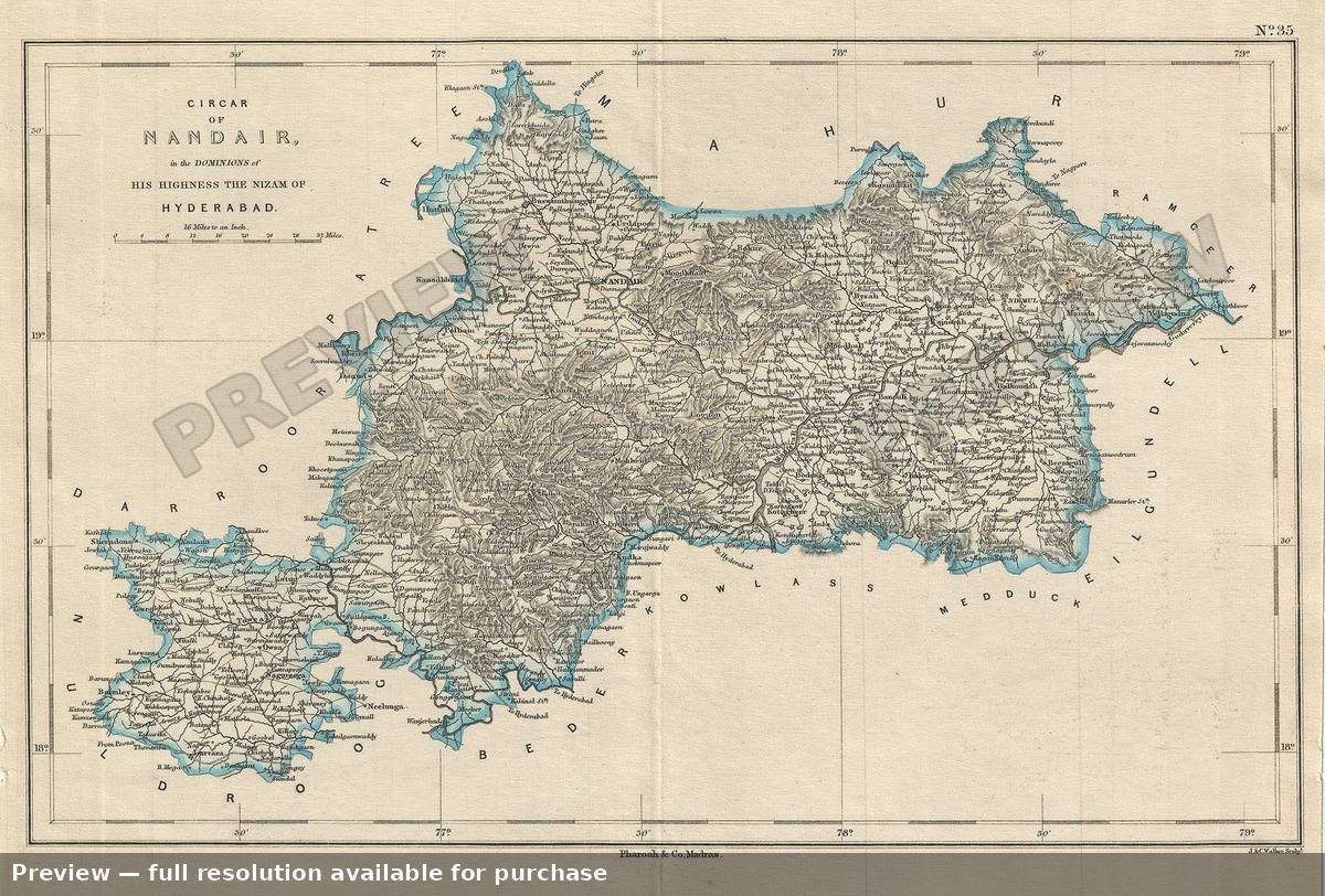Antique map: Nandair, 1854