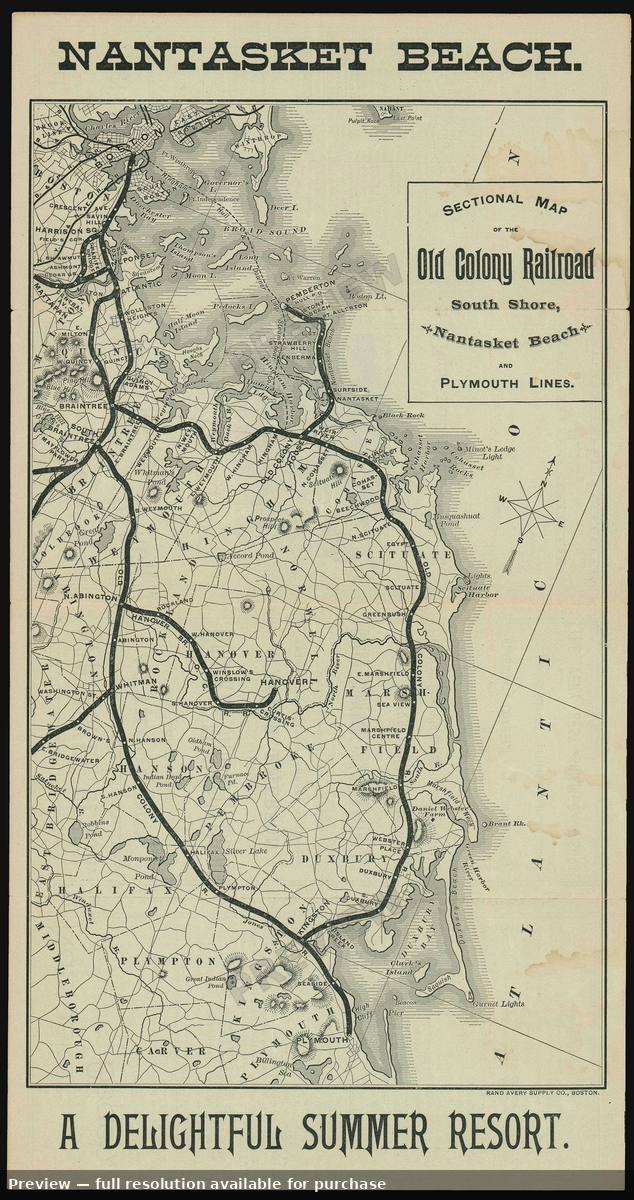 Antique map: Nantasket Beach, 1890, 1890