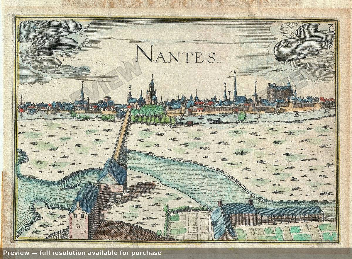 Antique map: Nantesview, 1634