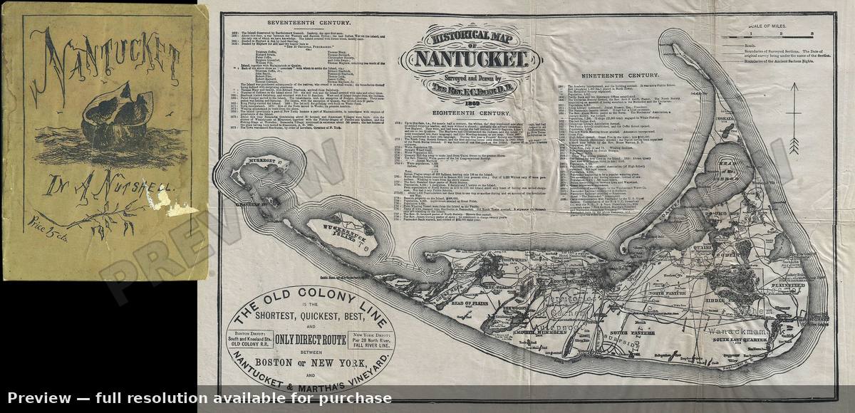 Antique map: Nantucket, 1889, 1889