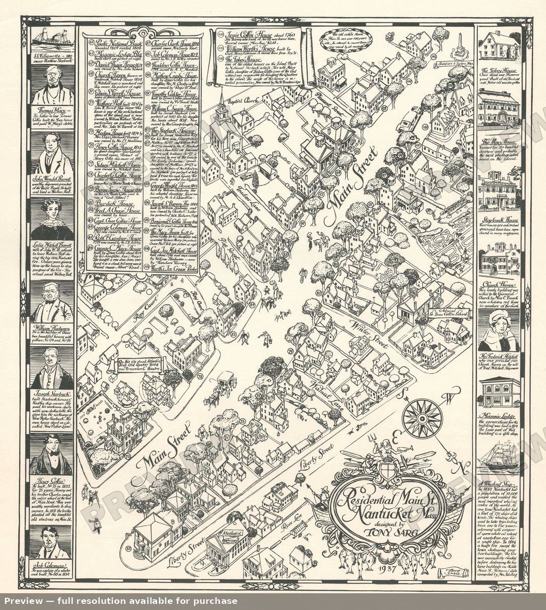 Antique map: Nantucket, 1937, 1937