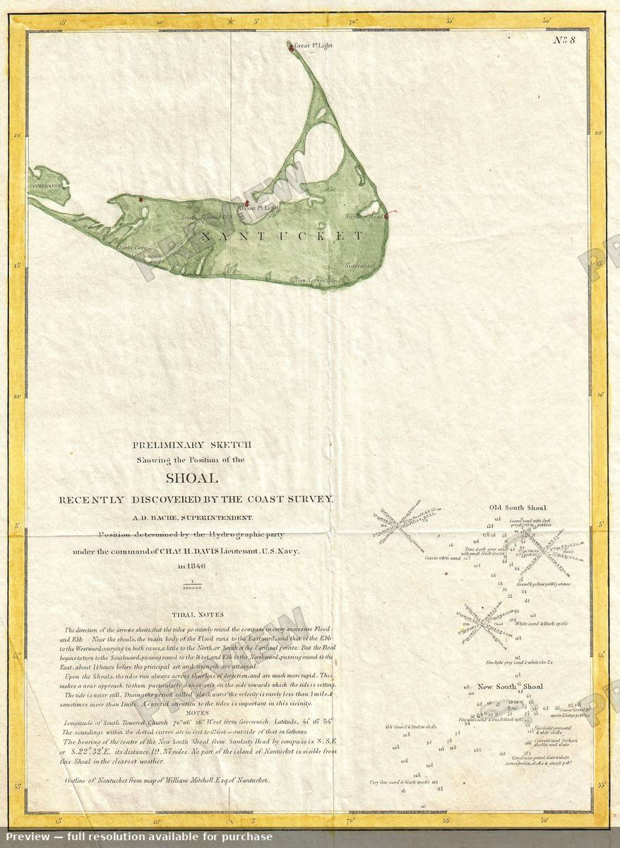Antique map: Nantucket, 1846, 1846