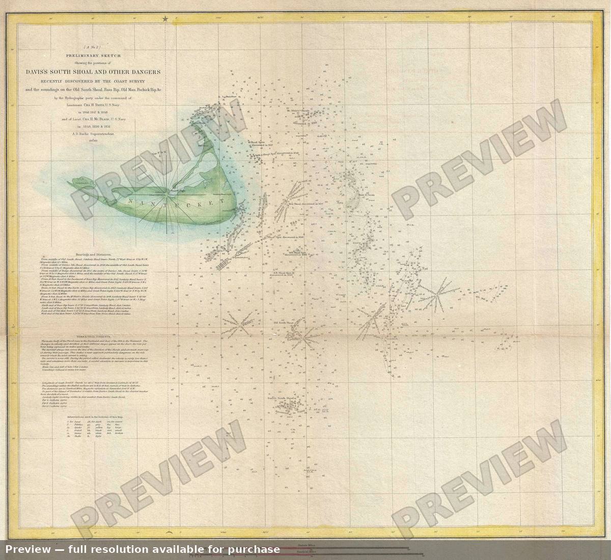 Antique map: Nantucket 3, 1852, 1852