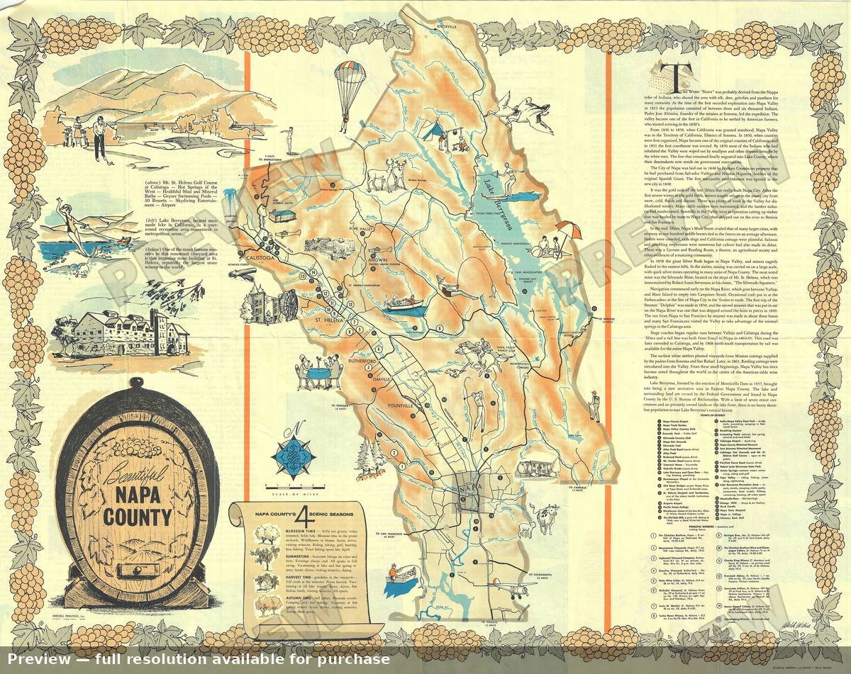Antique map: Napa County, 1963, 1963