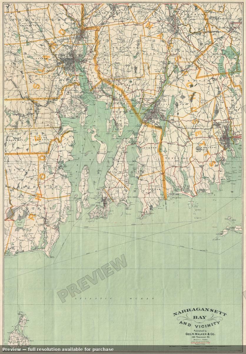 Antique map: Narragansett, 1892, 1892