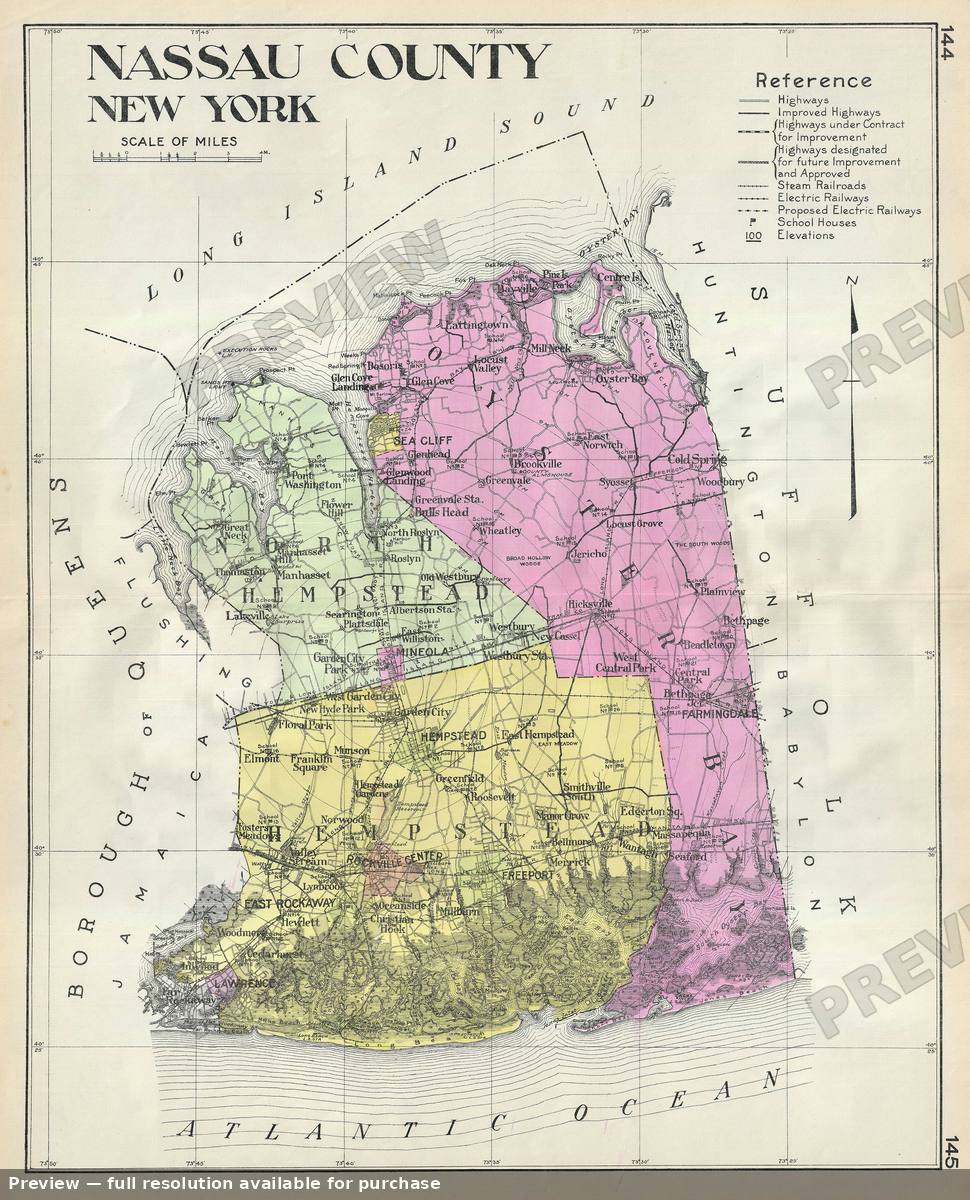 Antique map: Nassau County NY, 1912, 1912