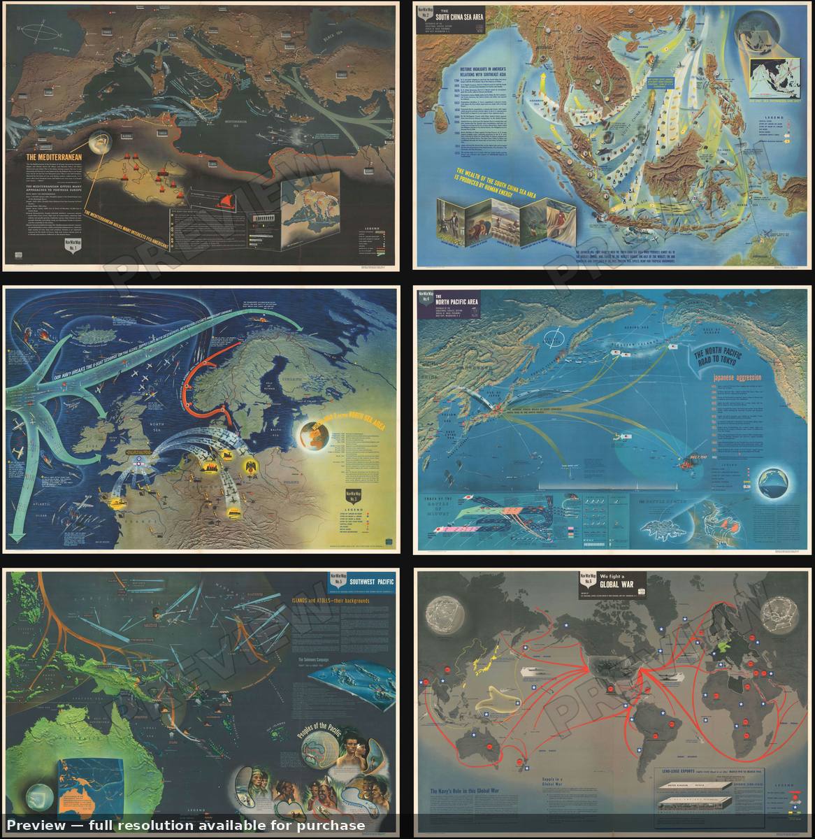 Antique map: Nav War Map Set, 1944