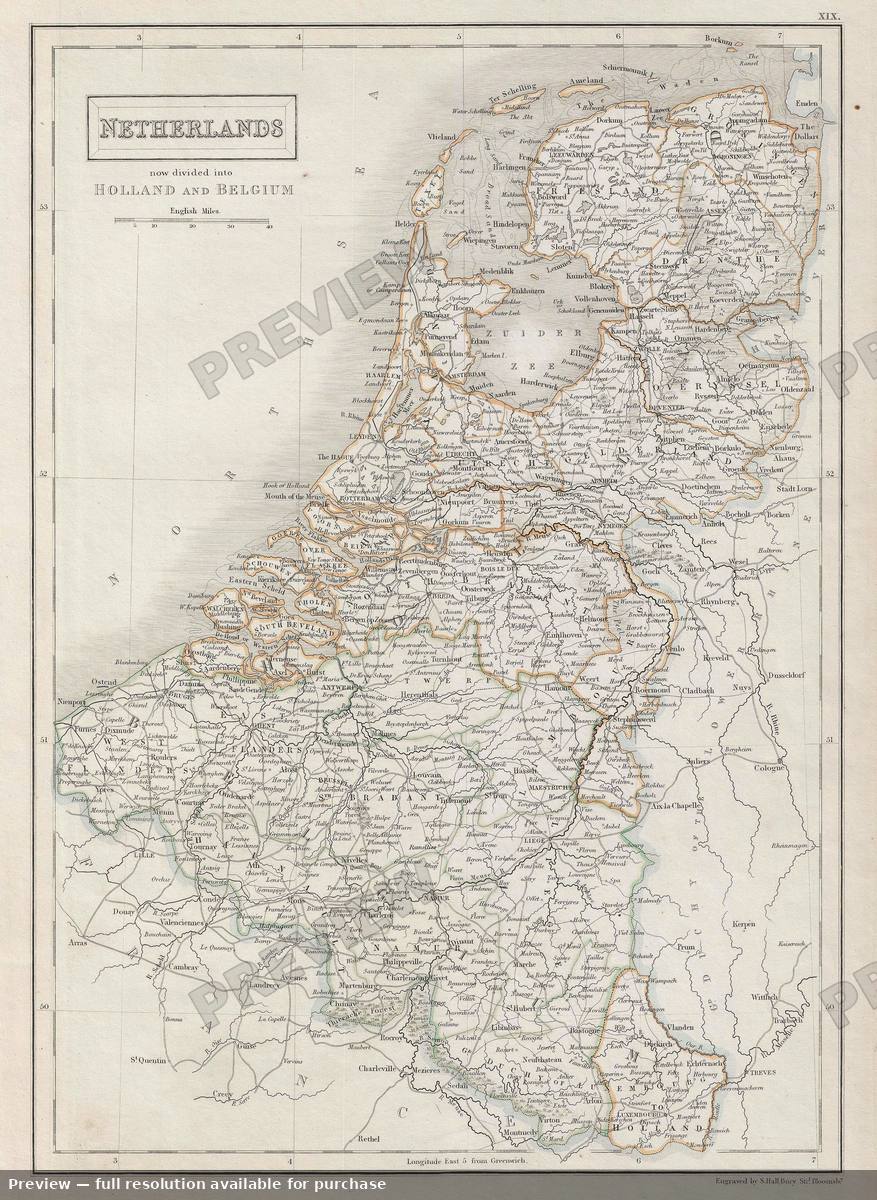 Antique map: Netherlands, 1840, 1840