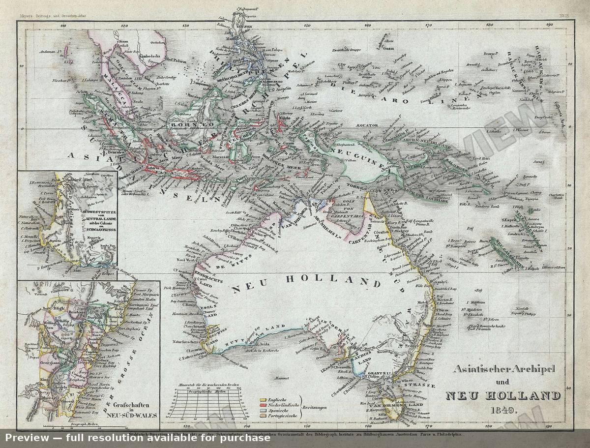 Antique map: Neu Holland, 1849
