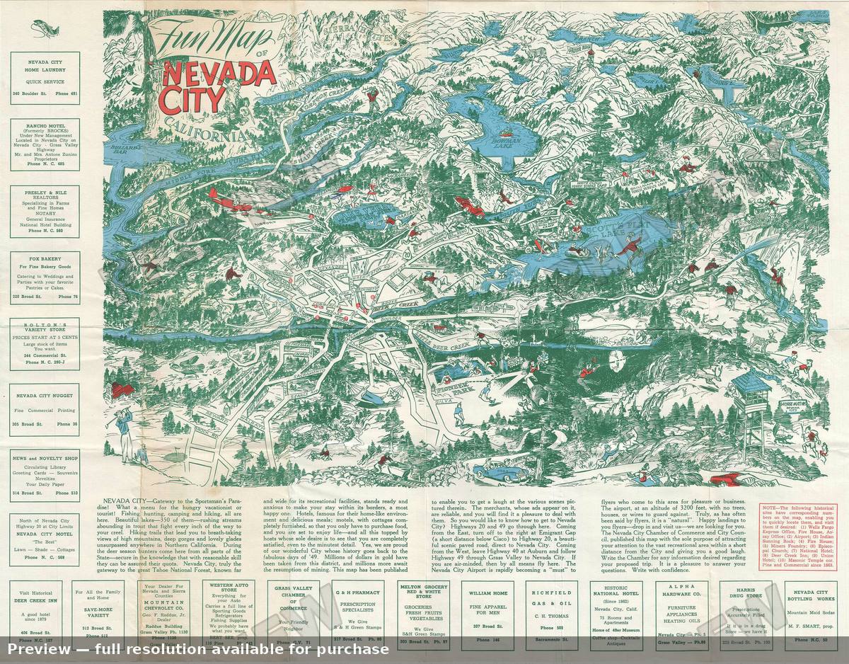 Antique map: Nevada City