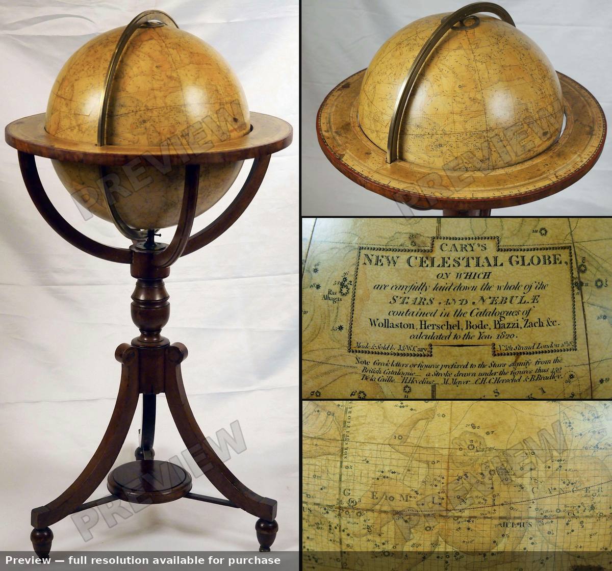 Antique map: New Celestial Globe, 1818