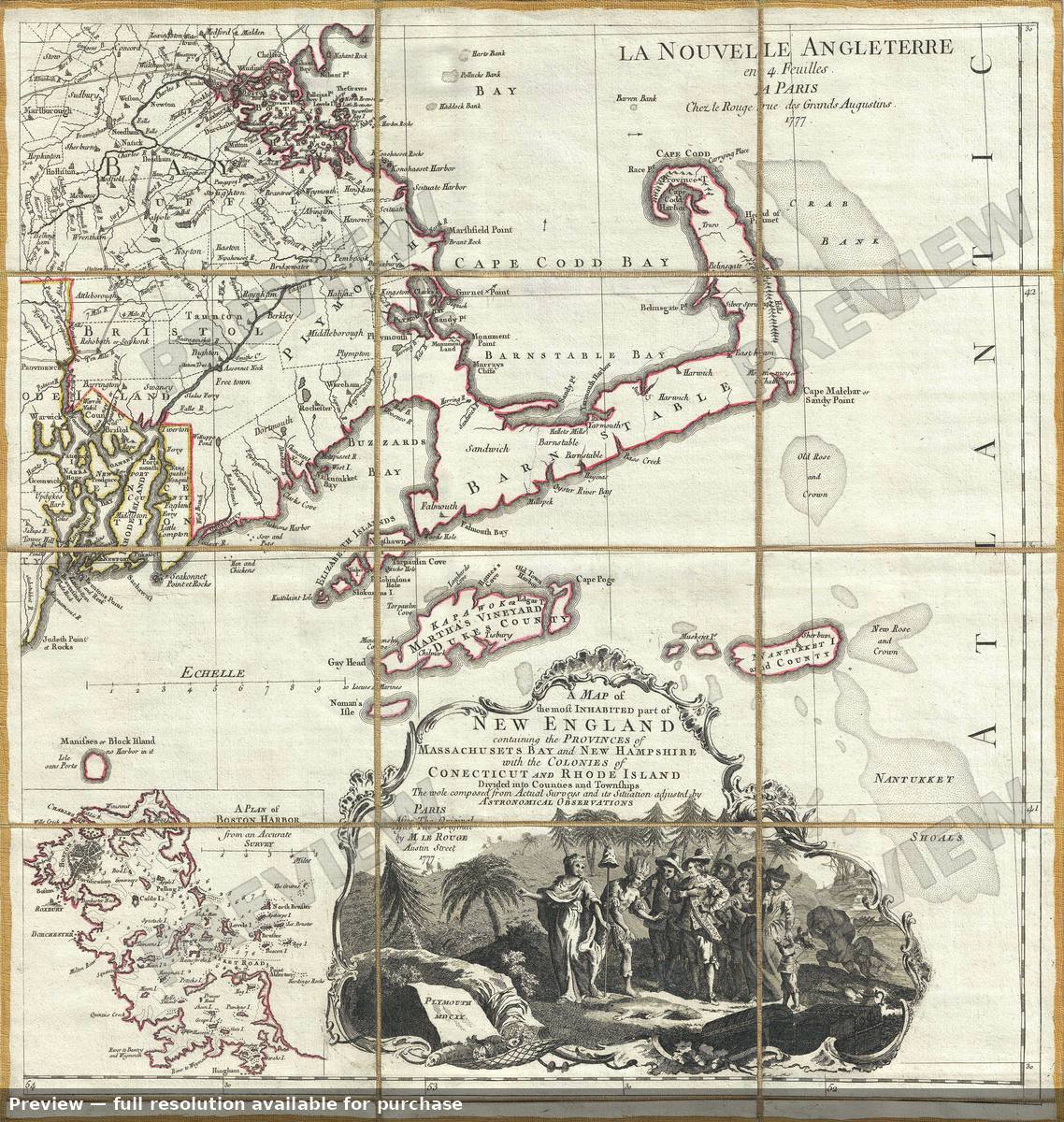 Antique map: New England Cape Cod, 1777, 1777
