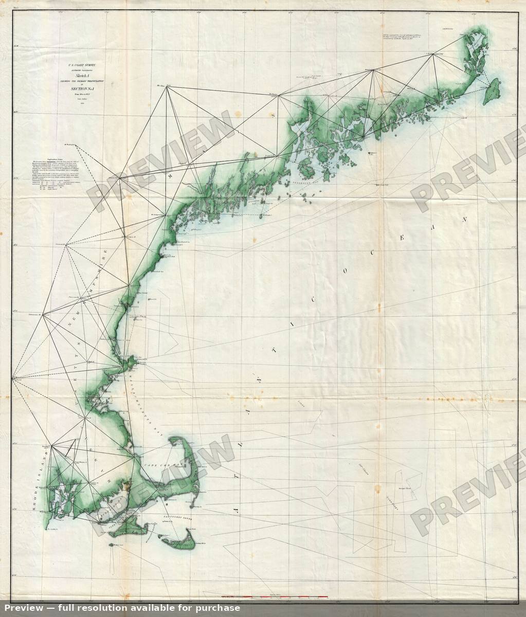 Antique map: New England Coast, 1859, 1859