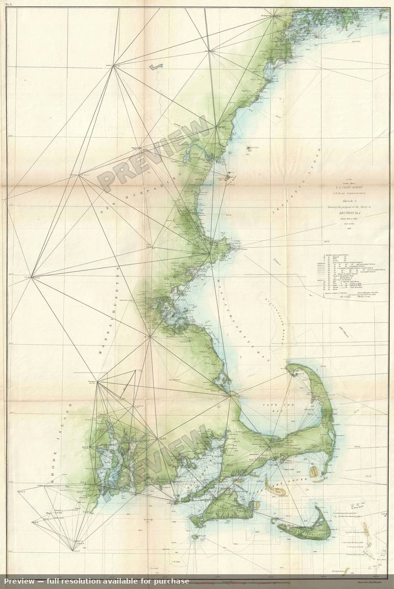Antique map: New England Coast, 1861, 1861
