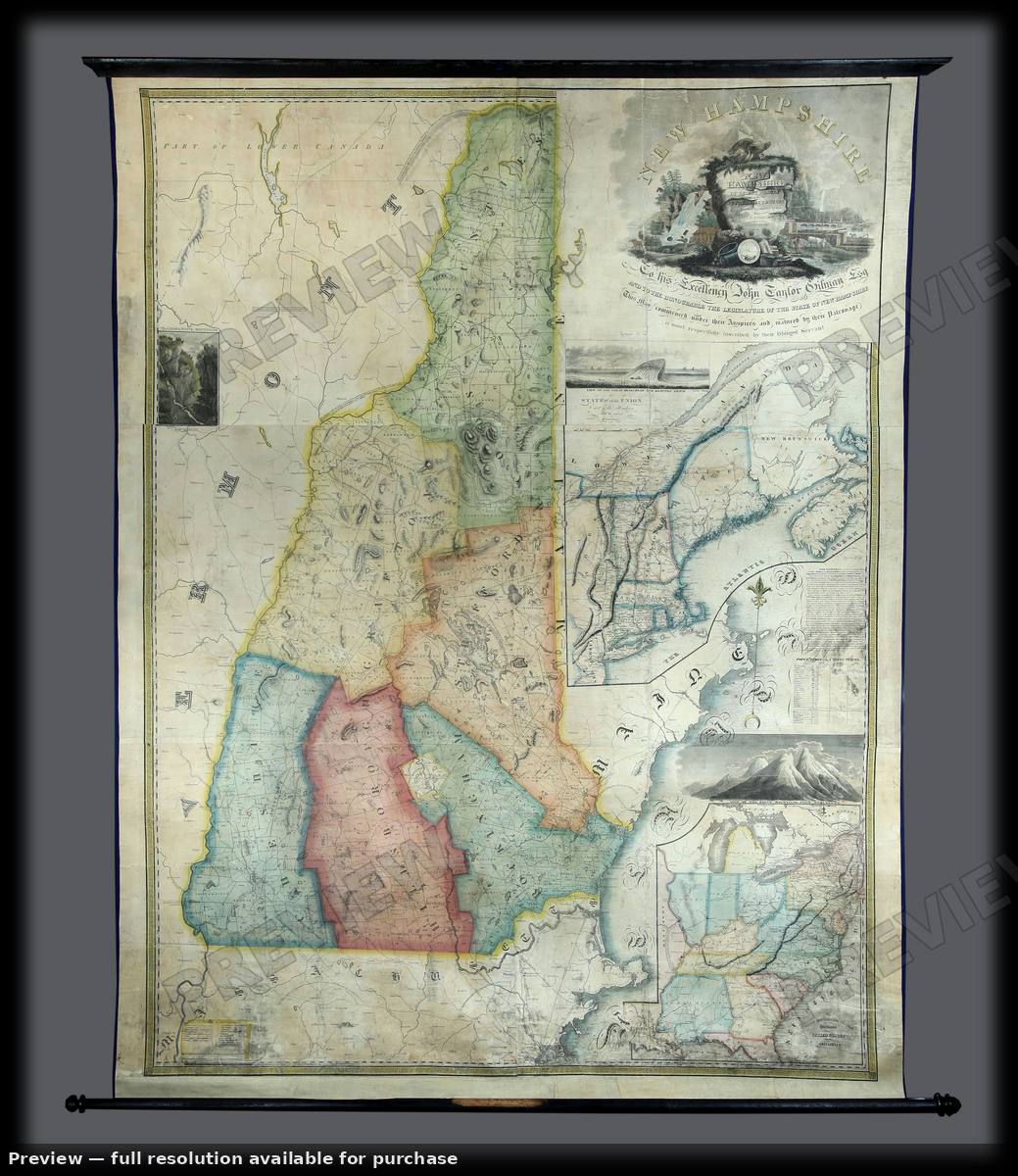 Antique map: New Hampshire, 1814, 1814