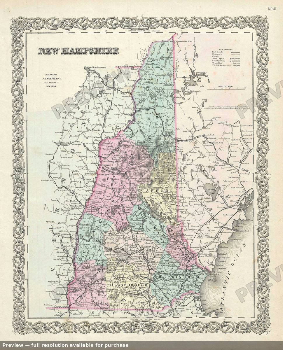 Antique map: New Hampshire 2, 1856, 1856