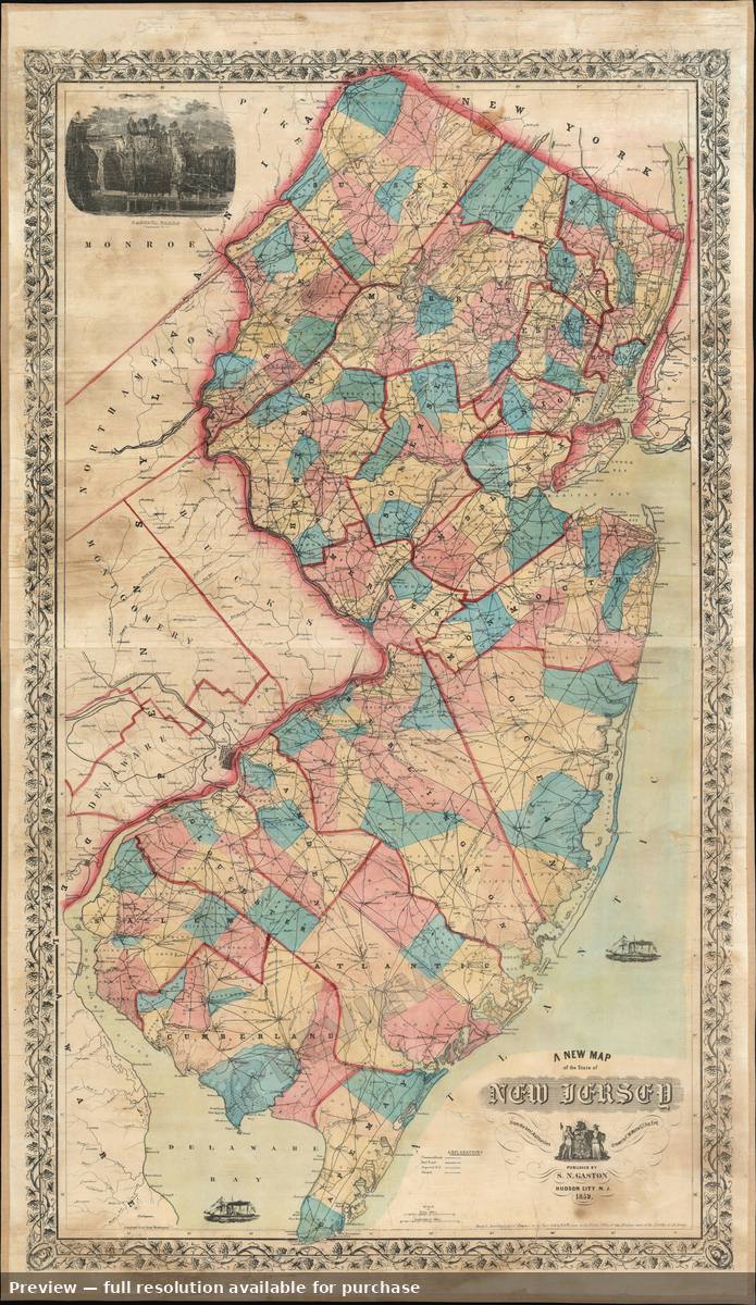 Antique map: New Jersey, 1859, 1859