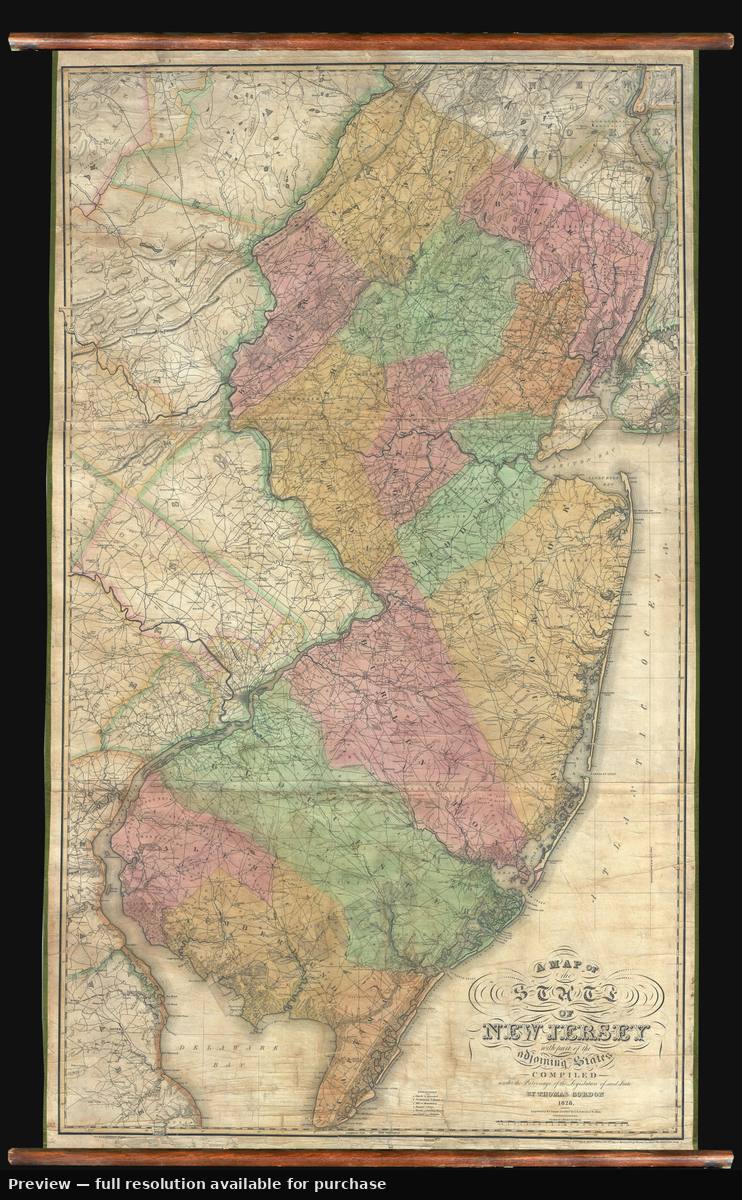 Antique map: New Jersey, 1828, 1828