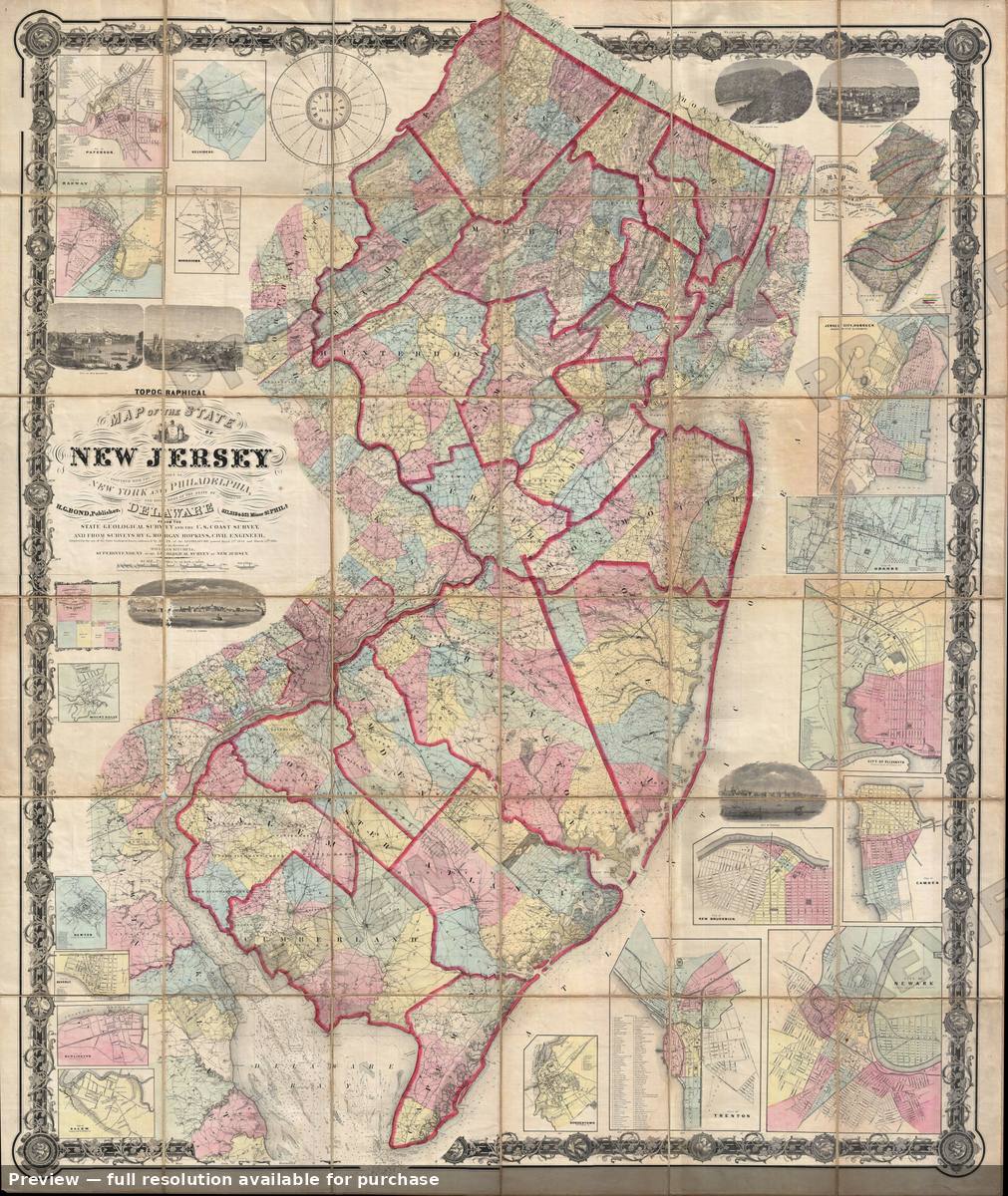 Antique map: New Jersey, 1860, 1860