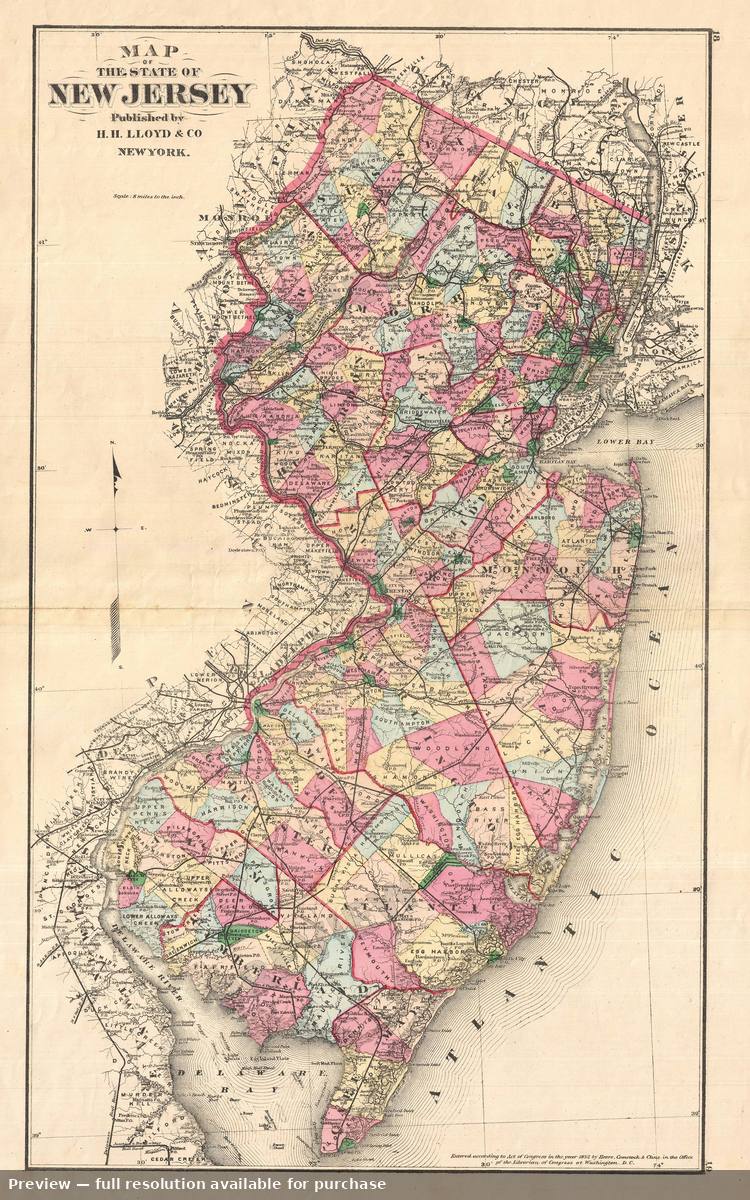 Antique map: New Jersey, 1876, 1876