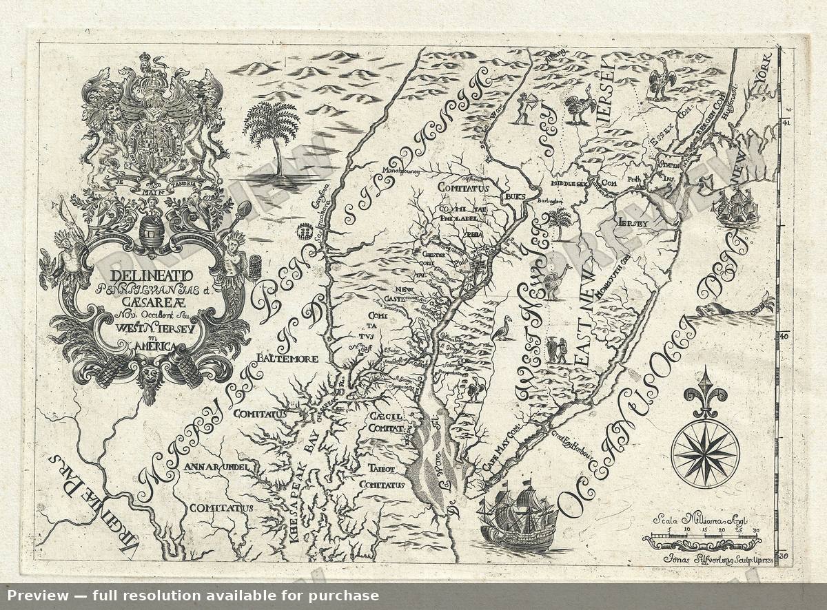 Antique map: New Jersey Pennsylvania, 1731, 1731