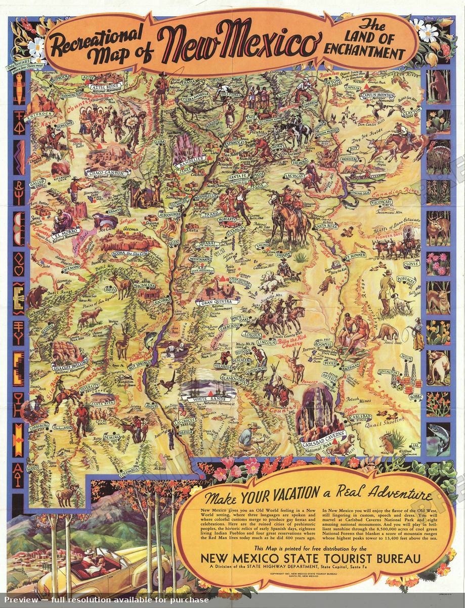 Antique map: New Mexico, 1941