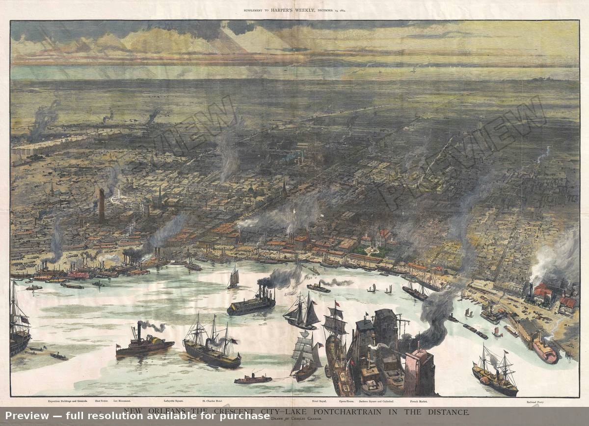 Antique map: New Orleans, 1884