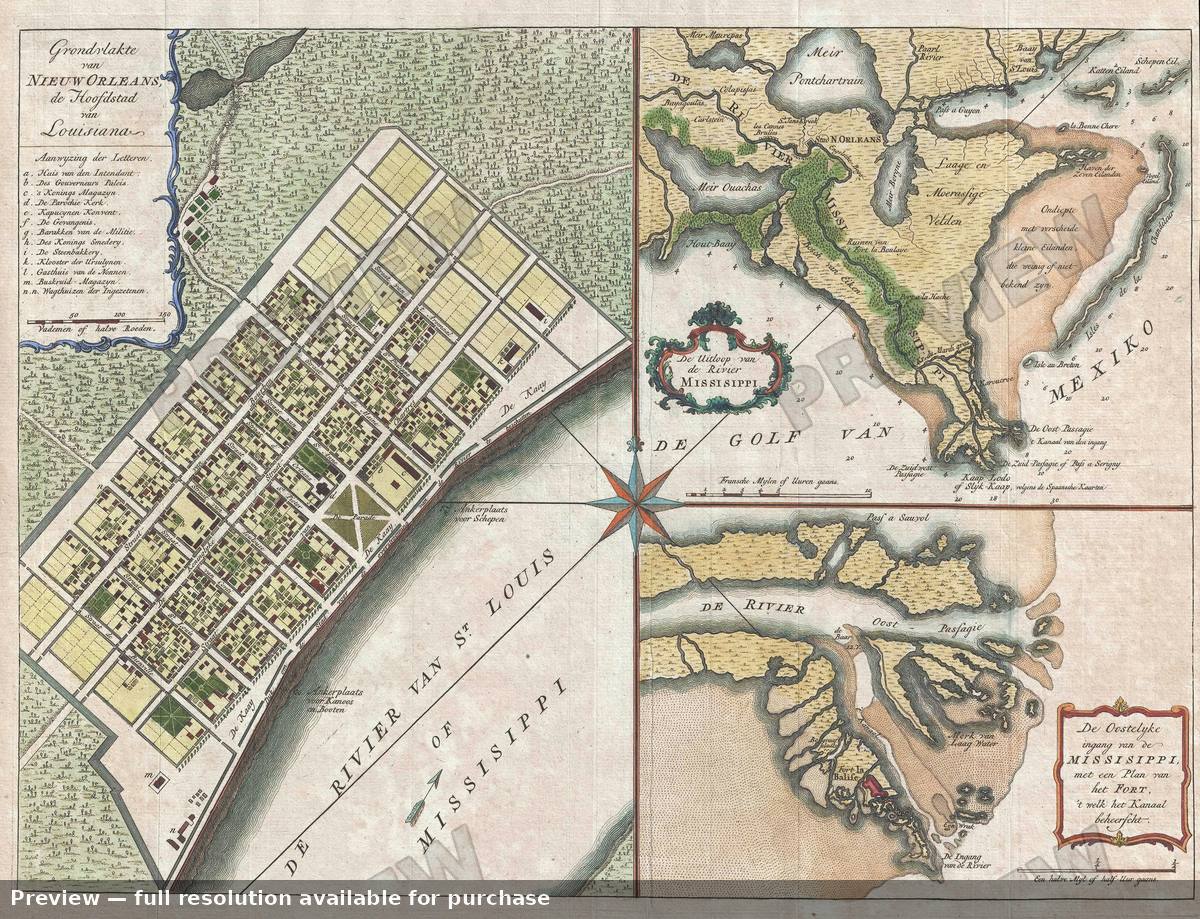 Antique map: New Orleans 2, 1769, 1769