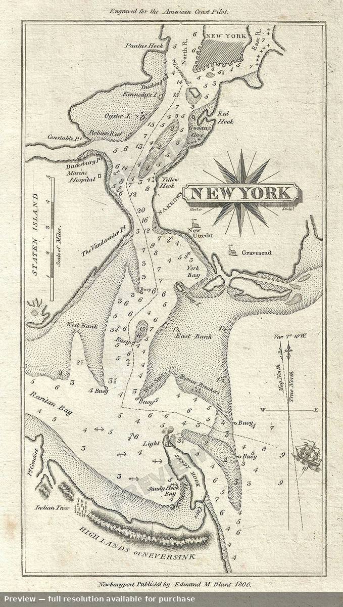 Antique map: New York, 1806, 1806