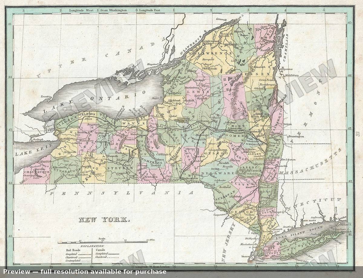 Antique map: New York, 1835, 1835