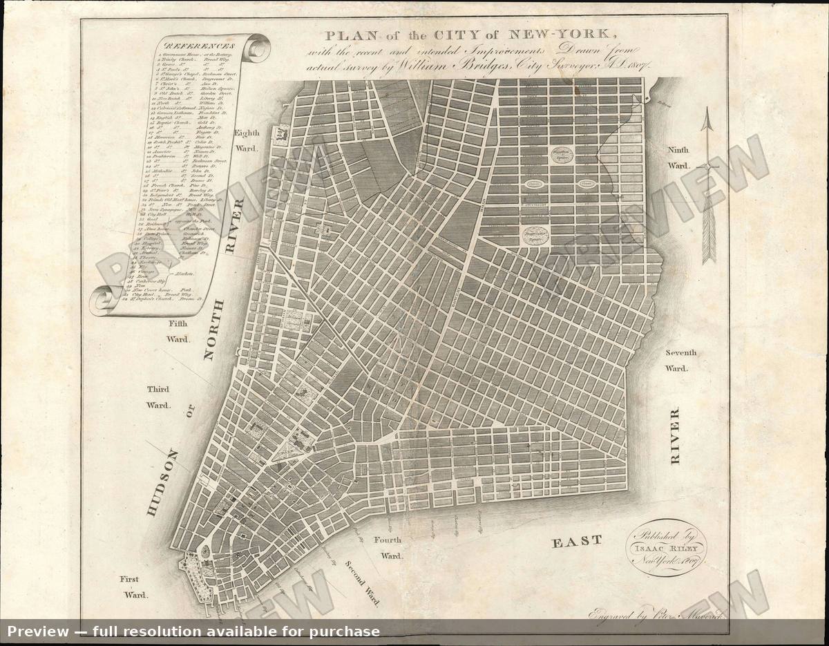 Antique map: New York, 1807, 1807