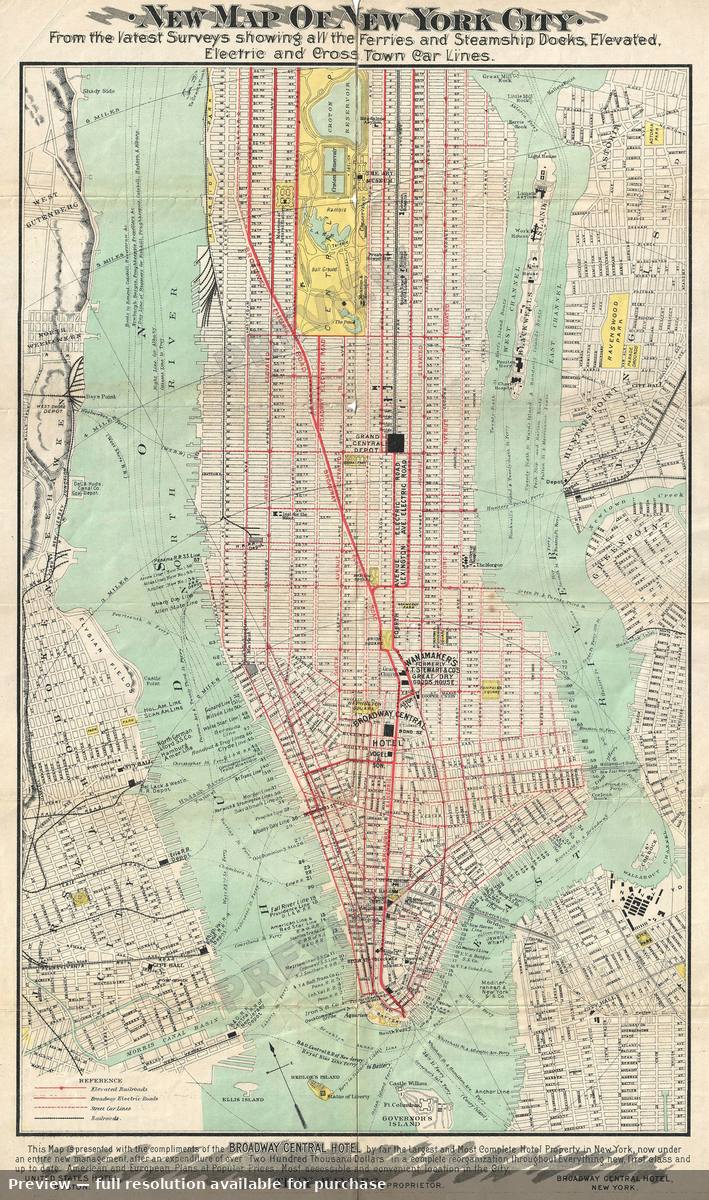 Antique map: New York, 1900, 1900