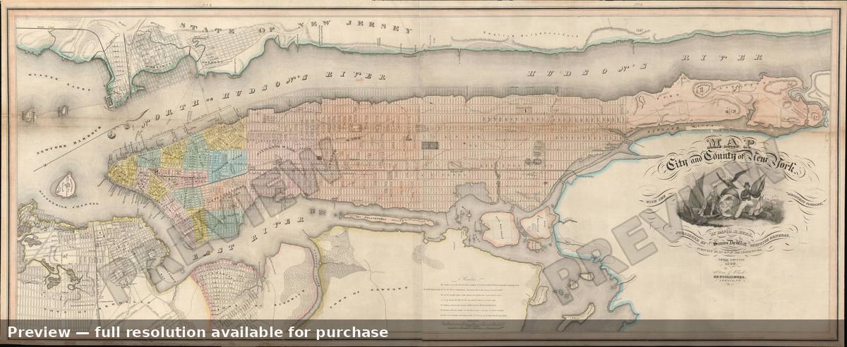 Antique map: New York, 1839