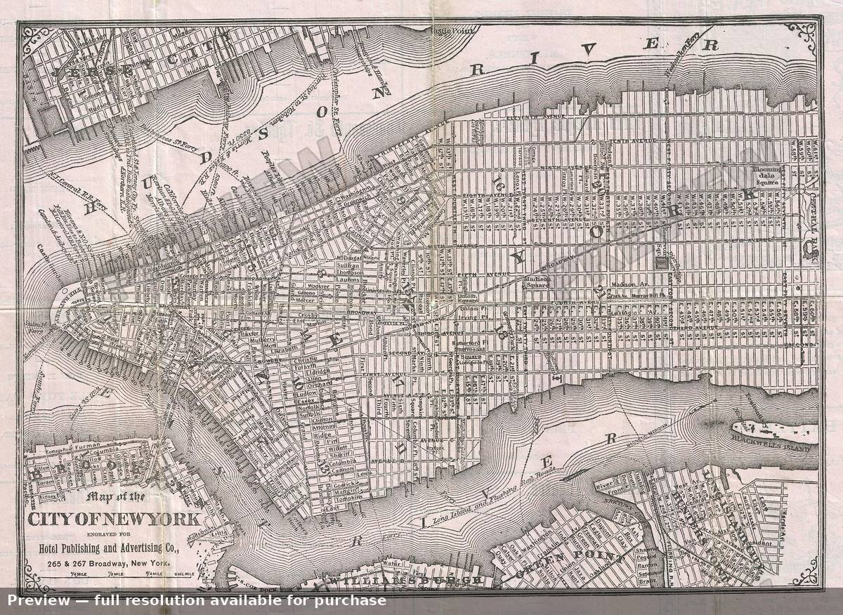 Antique map: New York, 1886, 1886