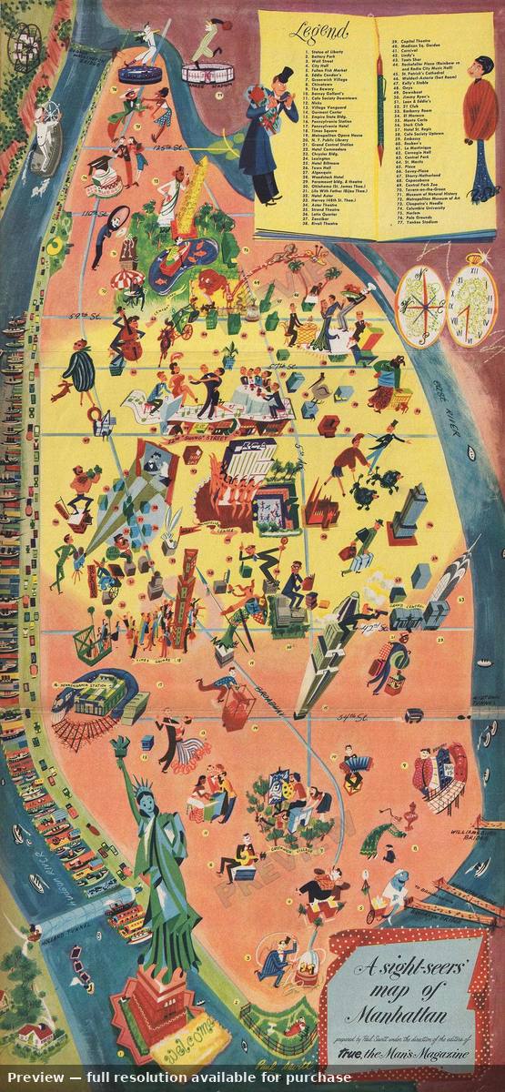 Antique map: New York, 1946, 1946