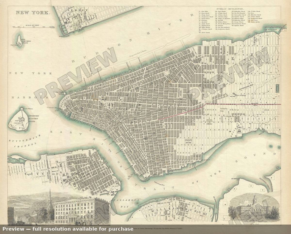 Antique map: New York, 1840, 1840