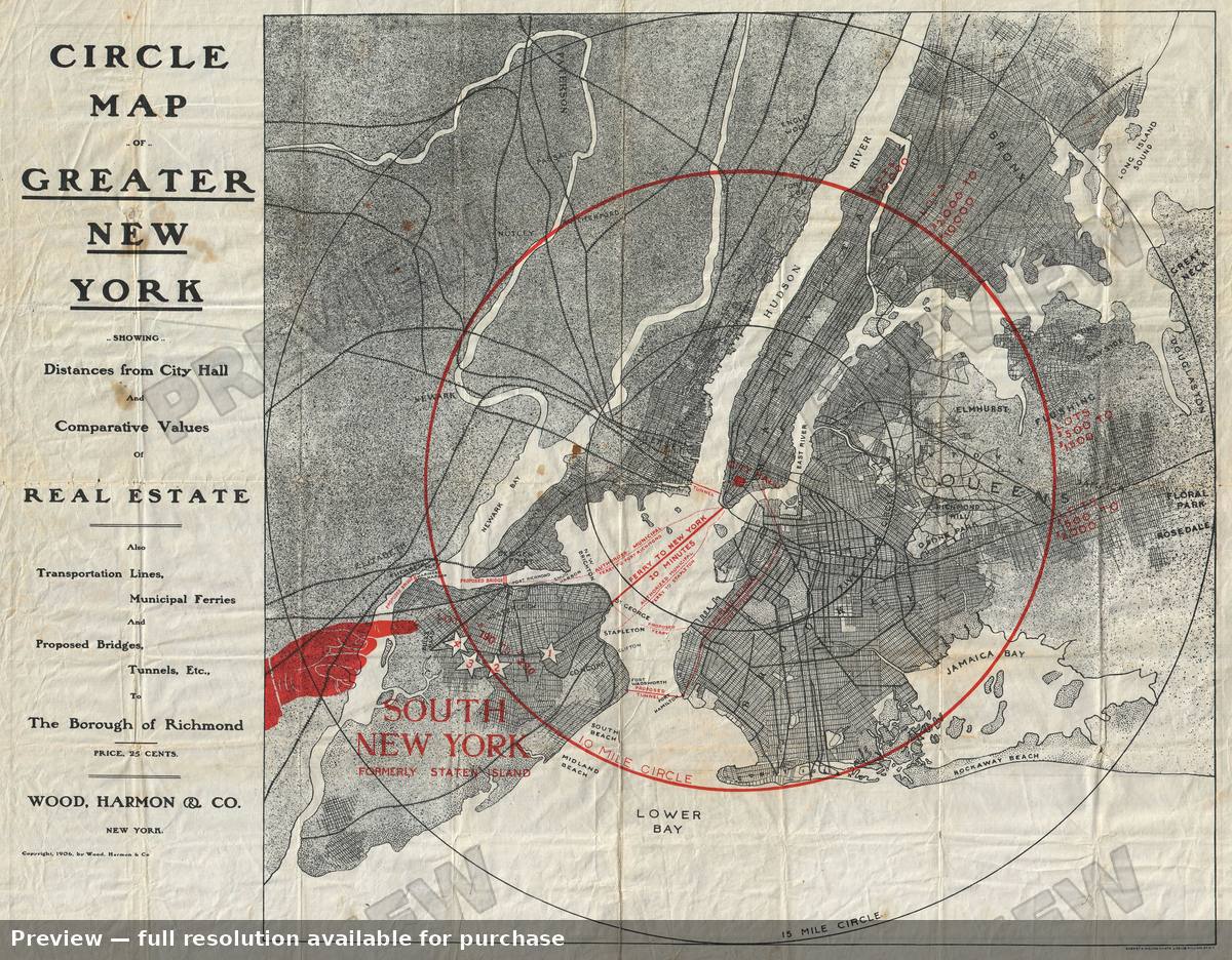Antique map: New York, 1906, 1906