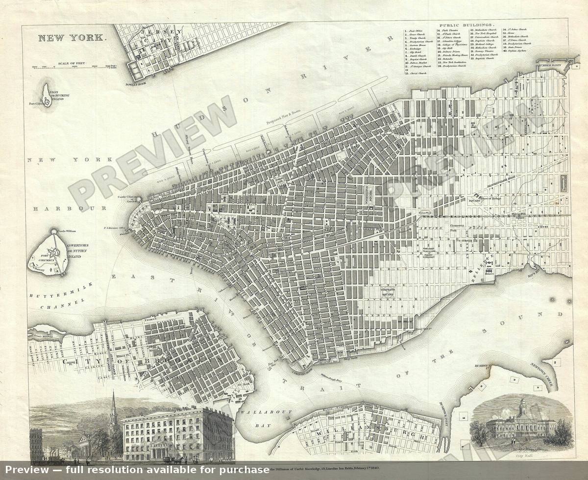 Antique map: New York 2, 1840, 1840