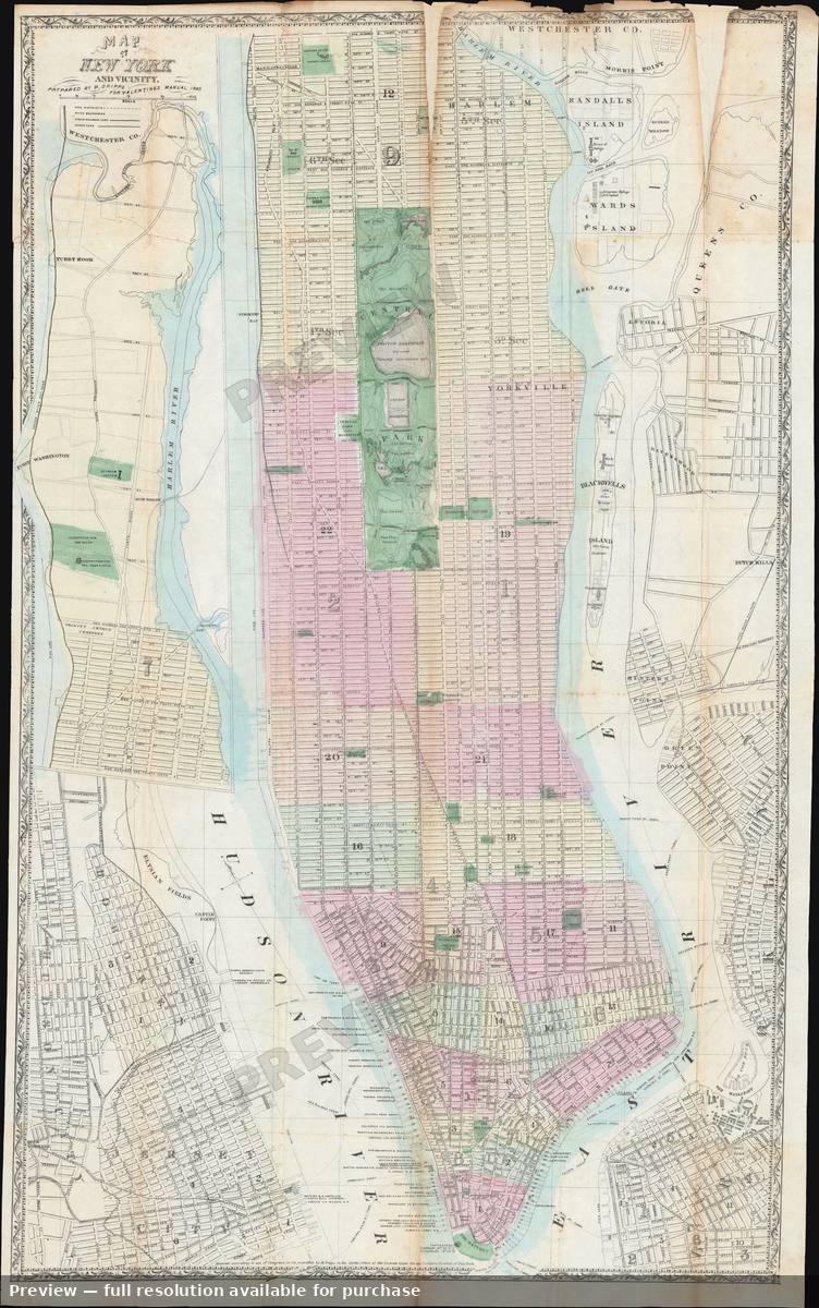 Antique map: New York And Vicinity, 1865