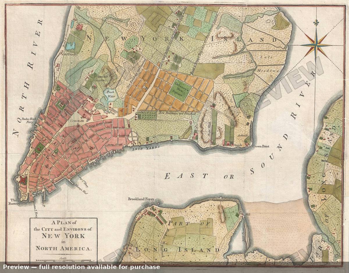 Antique map: New York C Ity, 1776, 1776