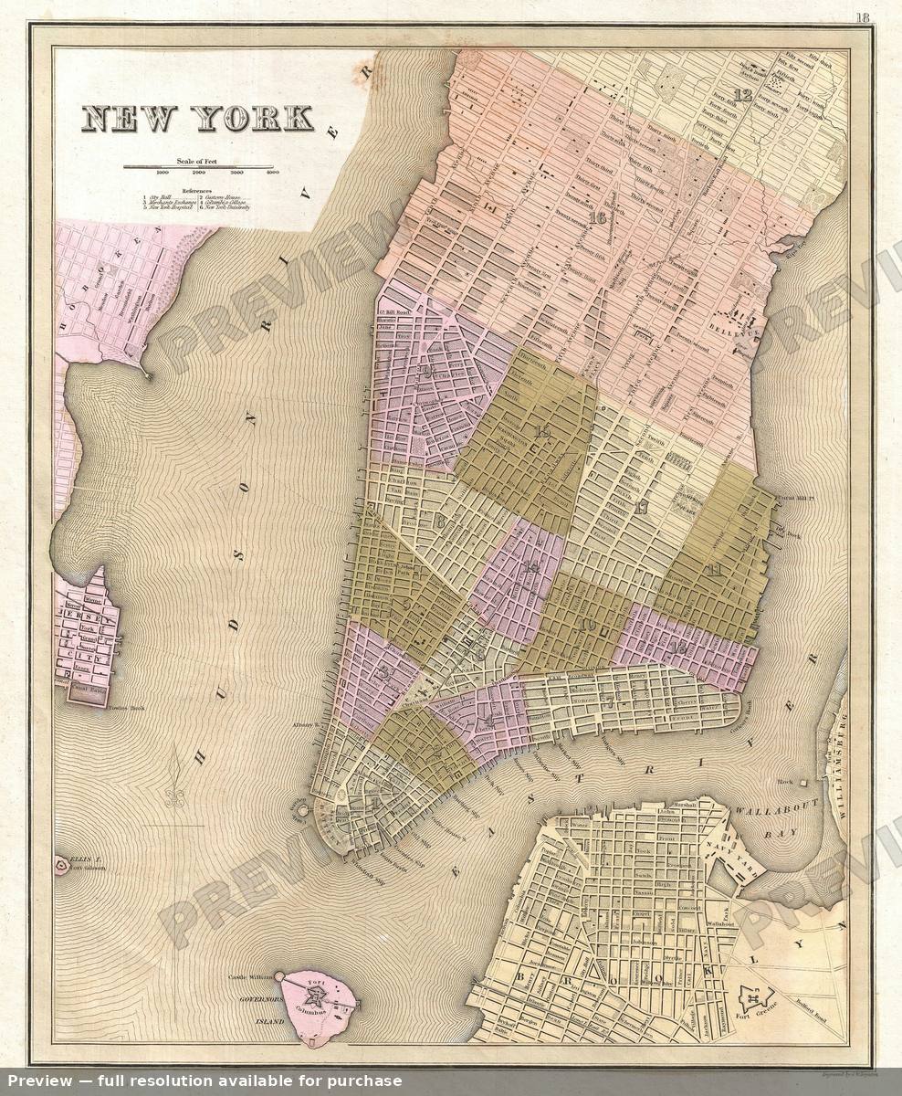 Antique map: New York City, 1839, 1839