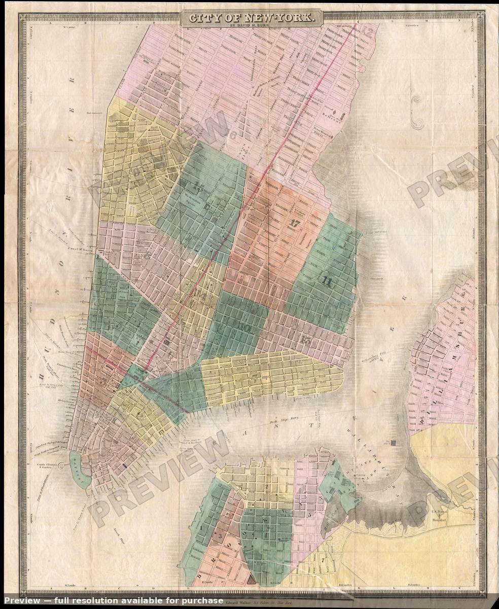 Antique map: New York City, 1836